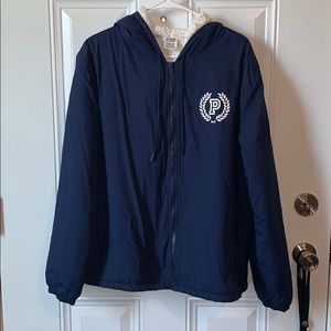 PINK navy sherpa anorak